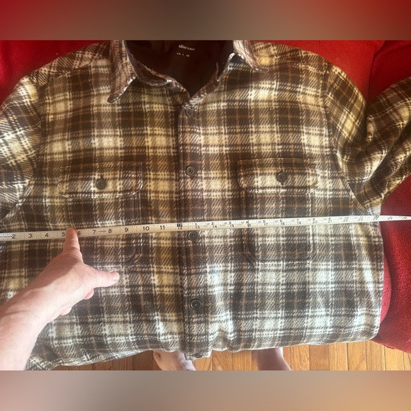 Men’s Croft&Barrow Flannel Shirt Size LG Plaid Brown Tan Long Sleeve Pockets EUC - Picture 5 of 12